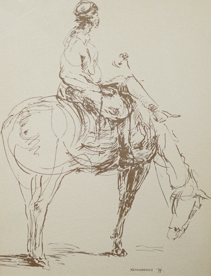 Jonathan Kenworthy (b.1943), pen and ink study, ‘Chapandaz, Afghanistan’, signed and dated '77, inscription verso, 15 x 11cm. Condition - fair to good